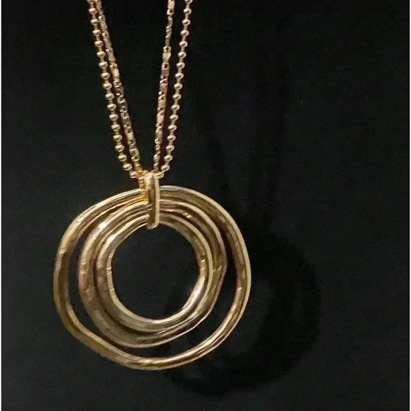 Style & Co Gold-Tone Multi-Chain Circle Pendant Necklace, 36" + 3" extender NWOT - Picture 2 of 4